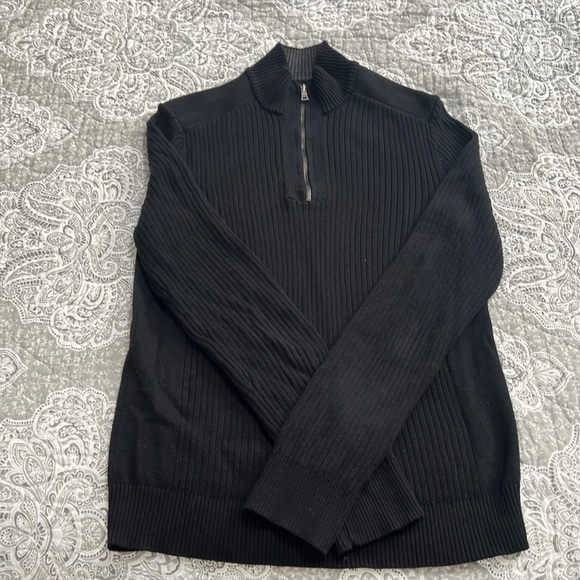 INC Men’s Quarter Zip Black Sweater - Picture 2 of 3